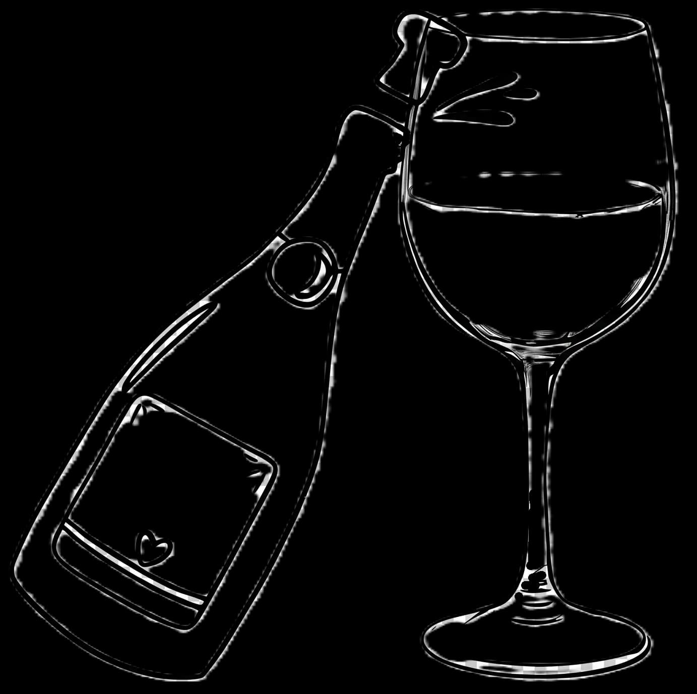 Wine glass & bottle